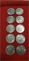 (10) Eisenhower One Dollar Coins