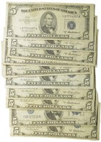 Average Circulated $5 Silver Certificate Group