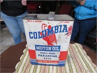 COLUMBIA MOTOR OIL ADVERTISING CAN