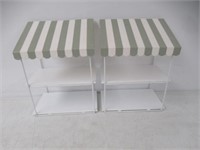 (2) Tiered Tray, White & Green
