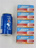 5 boites de comprimées Aspirin
