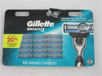 Gillette mach 3, pack de 15 lames