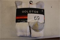 1-6pk gold toe sport socks size 6-12