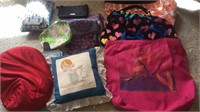 ASSORTED BAGS AND PILLOWS