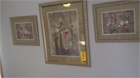 (3) SIGNED AND FRAMED PIECES OF FLORAL ART