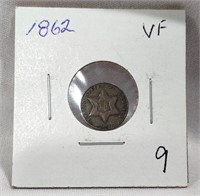 1862 Three Cent Silver VF