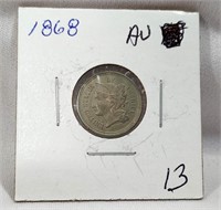 1868 Three Cent AU