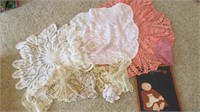 ASSORTED DOILIES, AND HOME DECOR