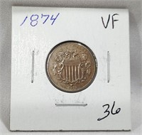 1874 Nickel VF