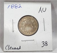 1882 Nickel AU-Cleaned