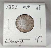 1883 W.C. Nickel VF-Cleaned