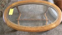 OVAL COFFEE TABLE WITH GLASS TOP