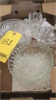 SHANNON CRYSTAL CANDLE HOLDERS (1 BROKEN), AND