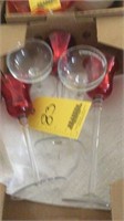 (3) CANDLE HOLDERS, AND A PAIR OF 50TH