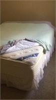COMPLETE KING BED WITH BEDDING, SERTA MATTRESS