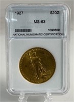 1927 $20 Gold St Gaudens Double Eagle MS-63