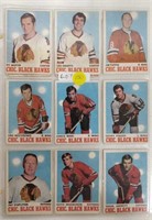 11 CHICAGO HAWKS 1970-71 OPC CARDS