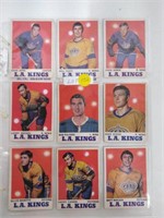 11 LOS ANGELES KINGS 1970-71 OPC CARDS