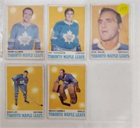 5 TORONTO MAPLE LEAFS 1970-71 OPC CARDS