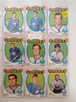 13 BUFFALO SABRES 1971-72 OPC CARDS