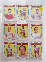 11 DETROIT RED WINGS 1971-72 OPC CARDS