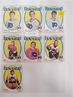 7 PHILADELPHIA FLYERS 1971-72 OPC CARDS