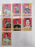 7 BOSTON BRUINS 1972-73 OPC CARDS