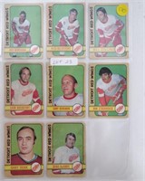 8 DETROIT RED WINGS 1972-73 OPC CARDS