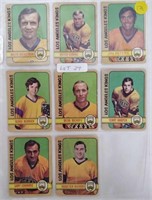 8 LOS ANGELES KINGS 1972-73 OPC CARDS