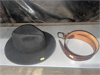 Vintage felt hat w/belt