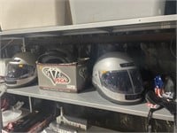3 motorcycle helmets
