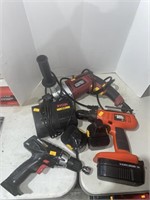 Power drills, ryobi charger w/ batteries