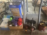 Hygiene items, paint, weights