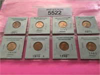 8 Uncirculated Old Lincoln Cents