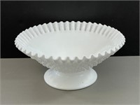 Large White Hobnail Milk Glass Bowl