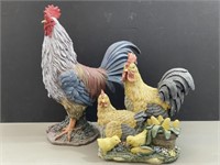 Set of Two Resin Chickens (Large in size)