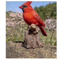 Motion Activated Singing Cardinal Standing on Stum