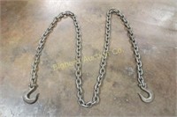Tow Log Chain 3/8" x 10ft w/ Hook on Each End