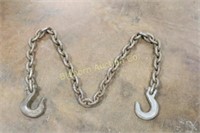 Short Tow Log Chain 3/8" x 5ft w/ Hook on Each End