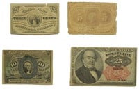 Four Fractional Currency Notes