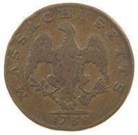 Very Rare Good-VG 1788 Massachusetts Cent