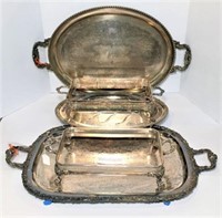 Silver Plate Trays and Casserole Holders