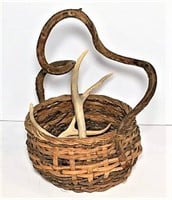 Antlers and Grapevine Basket