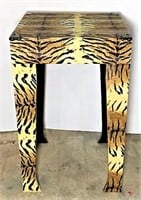 Tiger Print Accent Table