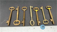 7 Old CPR Carriage Keys.  Important note: The