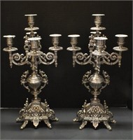 SILVER PLATED INDIAN CANDLE STICK HOLDERS