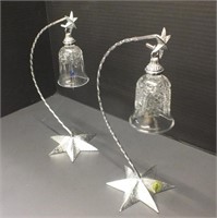 (2) WATERFORD CRYSTAL BELLS W/ STANDS