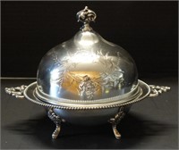 SILVER PLATED CHEESE OR BUTTER SERVER