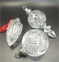 WATERFORD CRYSTAL CHRISTMAS ORNAMENTS (3)