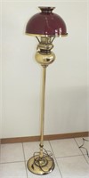 BURGUNDY METAL SHADE FLOOR LAMP - 55"T